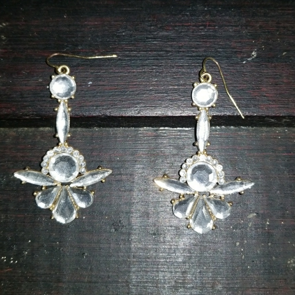 Gold and crystal earrings